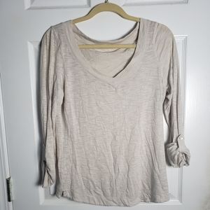 Express Deep V Neck Long Sleeve Tee